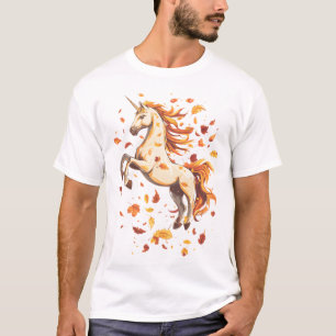 Camiseta Unicórnio de Folhas de Outono (1)