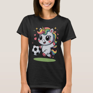 Camiseta Unicórnio de Futebol Engraçado Apenas Menina que A