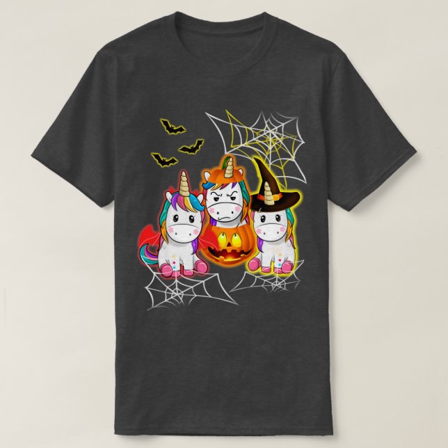 Camiseta unicórnio de Halloween (Frente do Design)