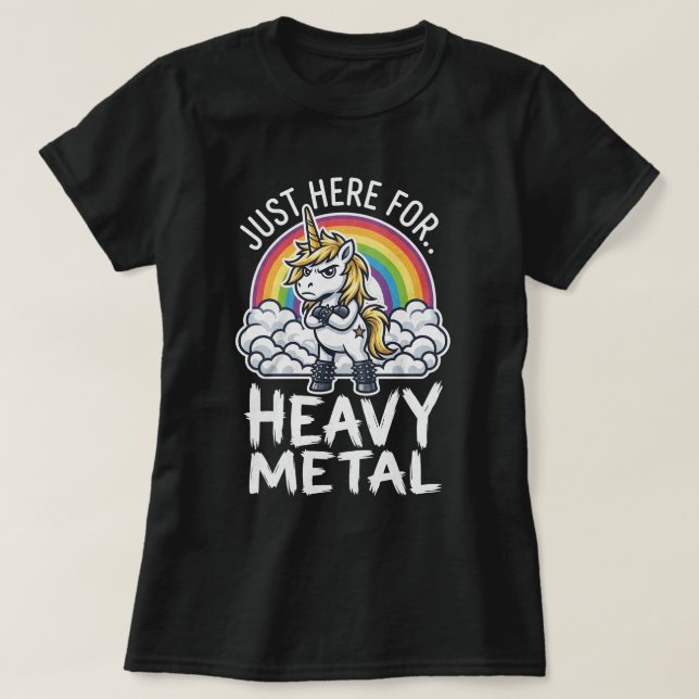 Camiseta Unicórnio de Heavy Metal (Frente do Design)