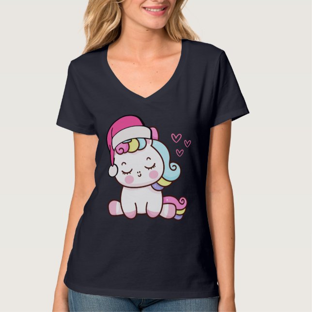 Camiseta Unicórnio de Natal (Frente)