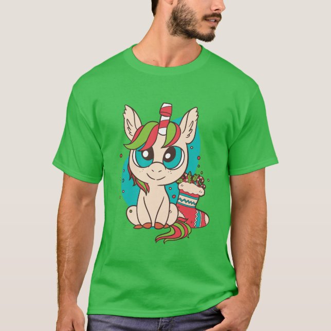 Camiseta Unicórnio de Natal (Frente)