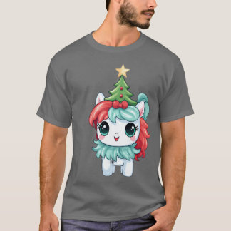 Camiseta Unicórnio de Natal com Christmasree e Star vinta