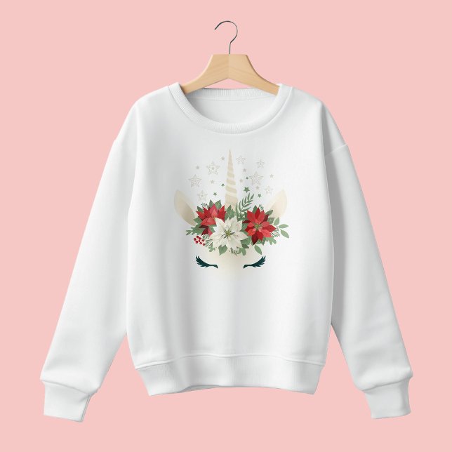 Camiseta Unicórnio de Natal Floral (Criador carregado)