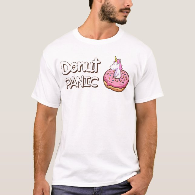 Camiseta Unicórnio de Pânico de rosquinha (Frente)