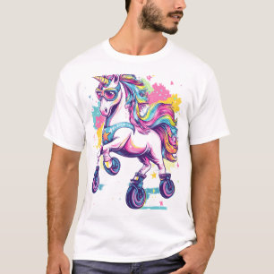 Camiseta Unicórnio de Patins Retro (1)