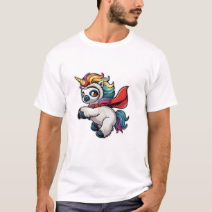 Camiseta Unicórnio de Preguiça Engraçado como Herói para um