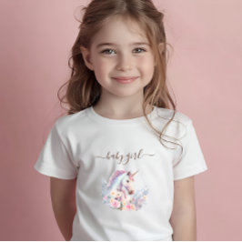 Camiseta Unicórnio de Primavera Aquarela