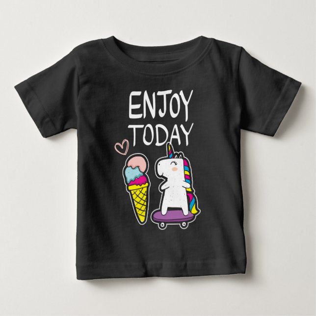 Camiseta Unicórnio de sorvete bebê  (Frente)