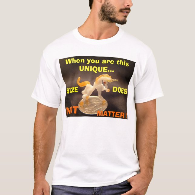 Camiseta UNICÓRNIO de vidro EM UMA MOEDA DE DEZ CENTAVOS, (Frente)