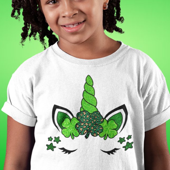 Camiseta Unicórnio Dia de São Patrício Trevo Verde (Criador carregado)