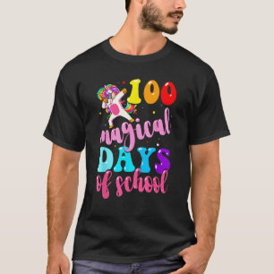 Camiseta Unicórnio do 100º Dia de Escola 100 Dias Mágicos E