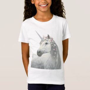Camiseta Unicórnio do espírito com as flores na juba