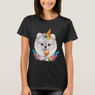Camiseta Unicórnio do Sorvete Pomerano Branco