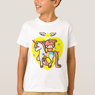 Camiseta Unicórnio e animal de estimação bonitos