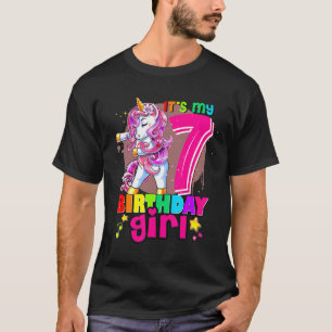Camiseta Unicórnio É Minha 7 de Aniversário