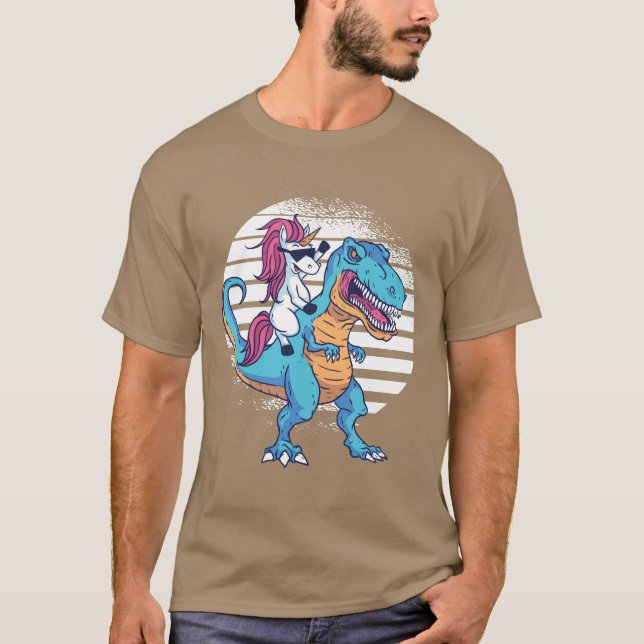 Camiseta Unicórnio e T-Rex (Frente)