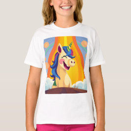 Camiseta Unicórnio em Cascata Colorida