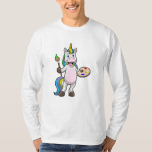 Camiseta Unicórnio em Pintura com Pincel e Cor