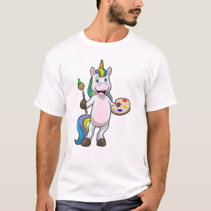 Camiseta Unicórnio em Pintura com Pincel e Cor