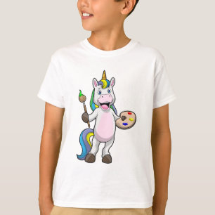 Camiseta Unicórnio em Pintura com Pincel e Cor