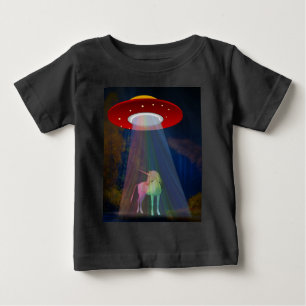 Camiseta Unicórnio em UFO Rainbow Beam at Night, ZKoA