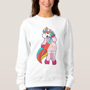 Camiseta Unicórnio Enfermeiro na Vacinação e Seringa