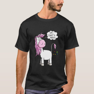 Camiseta Unicórnio Engraçado Desenho Animado do Pum Oh! Iss