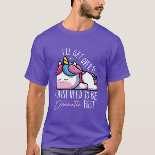 Camiseta Unicórnio Engraçado Dizendo Vou Superar Só Preciso
