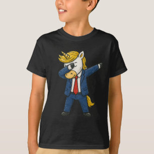 Camiseta Unicórnio Engraçado Fazendo Dab Trump Patriótico P