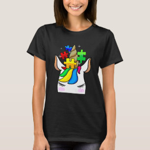 Camiseta Unicórnio Engraçado Peças de Puzzle de Conscientiz