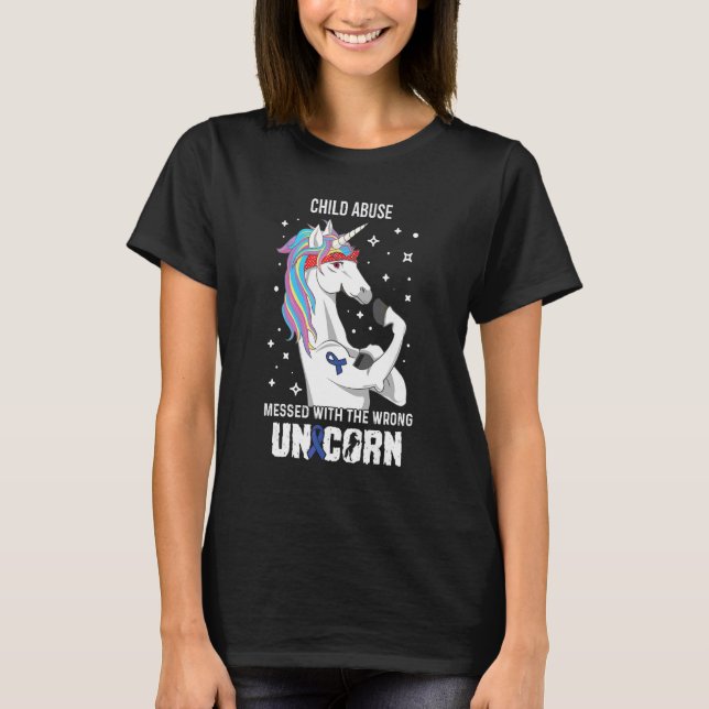 Camiseta Unicórnio Errado: Ribb do Defensor do Abuso Infant (Frente)