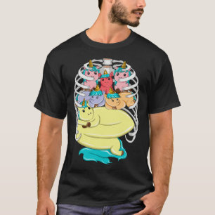Camiseta Unicórnio  Esqueleto da Caixa Torácica Anatomia do