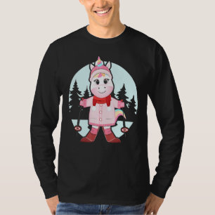Camiseta Unicórnio Esquiando esquiadores esquiadores de inv