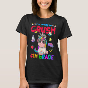 Camiseta Unicórnio, estou pronto para esmagar o 4º ano.