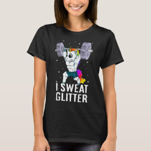 Camiseta Unicórnio Eu Suei Glitter Engraçado Homens De Trab