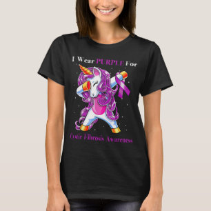 Camiseta Unicórnio Eu Uso Roxo Para Conscientização Da Fibr