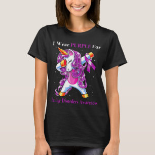 Camiseta Unicórnio Eu Uso Roxo Para Transtornos Alimentares