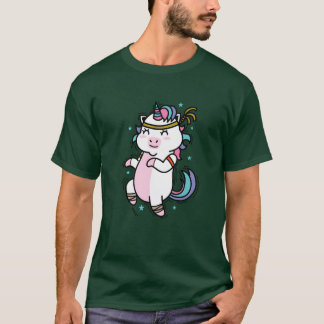 Camiseta Unicórnio fazendo treino de resistência Esportes d