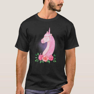 Camiseta Unicórnio Feliz Aquarela Fantasia Mística Mítica  