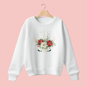 Camiseta Unicórnio floral do Natal