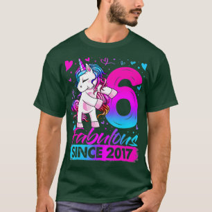 Camiseta Unicórnio Flores, 6 Anos, Oferece 6 de Aniversário