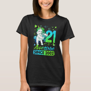 Camiseta Unicórnio Flossing, 21 Anos, Oferece aniversário d