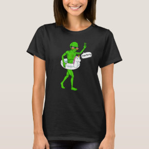 Camiseta Unicórnio Flutuante Festa de Piscina Alienígena Ov