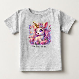 Camiseta Unicórnio fofo adicionar nome fantasia 