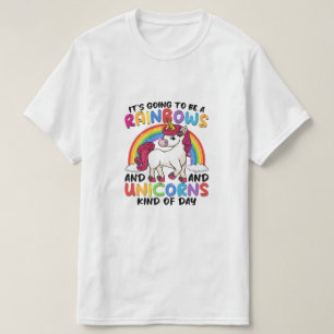 Camiseta unicórnio fofo arco-íris engraçado