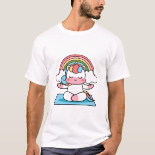 Camiseta unicórnio fofo ioga