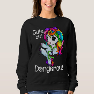Camiseta Unicórnio Fofo Mas Perigoso Divertido Karatê Taekw