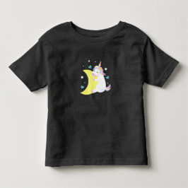 Camiseta Unicórnio Fofo na Lua – Bebê Menina Personalizado