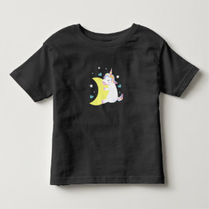 Camiseta Unicórnio Fofo na Lua – Bebê Menina Personalizado